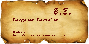 Bergauer Bertalan névjegykártya